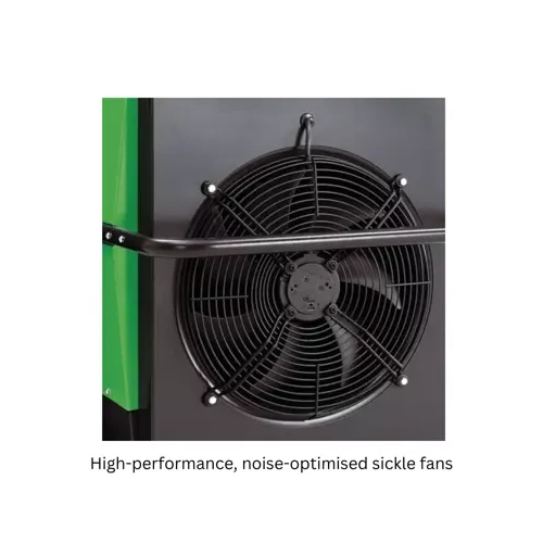 CLK 30-70 Indirect Gas Heater with flexible warm air hose attached
High-performance rear sickle fan on CLK 30-70 Gas Heater
Control panel of CLK 30-70 Gas Heater with protected switches
Easy-to-service fan burner assembly inside CLK 30-70 Gas Heater
Side view of CLK 30-70 Indirect Gas Heater with wheels and flue
CLK 30-70 Indirect Gas Heater scale image shown next to 183cm person