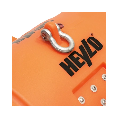 HEYLO PowerVent 12000 portable axial ventilator fan shown next to 183cm scale silhouette
Close-up of lifting eye on HEYLO PowerVent 12000 axial ventilator fan
HEYLO PowerVent 12000 portable axial ventilator fan angled front view
Side view of HEYLO PowerVent 12000 portable axial ventilator fan