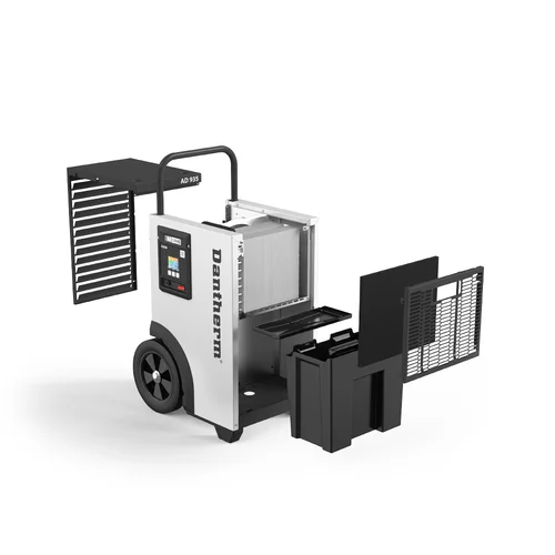 Dantherm AD 935 exploded service view showing internal components and removable panels