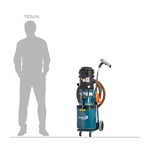 Scale image showing the size of the Dustcontrol DC 2800 H EX ATEX Zone 22 dust extractor