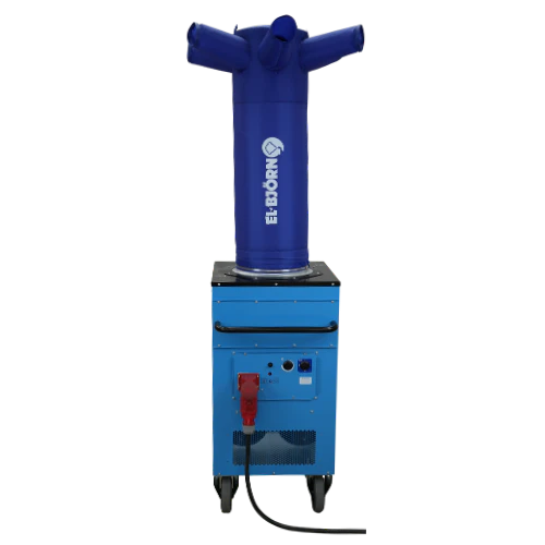 El-Björn TF18 18kW electric commercial heater with textile air distributor attached