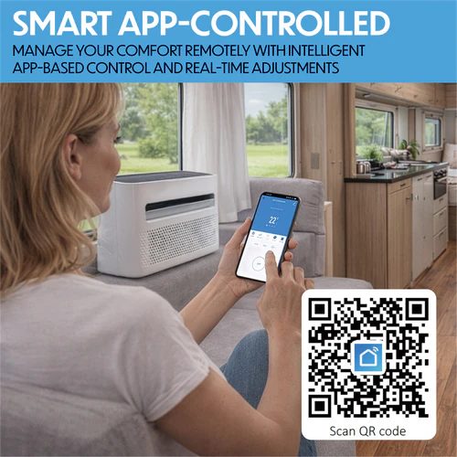 Prem-I-Air EH1962 portable split air conditioner controlled remotely using Smart Life WiFi app