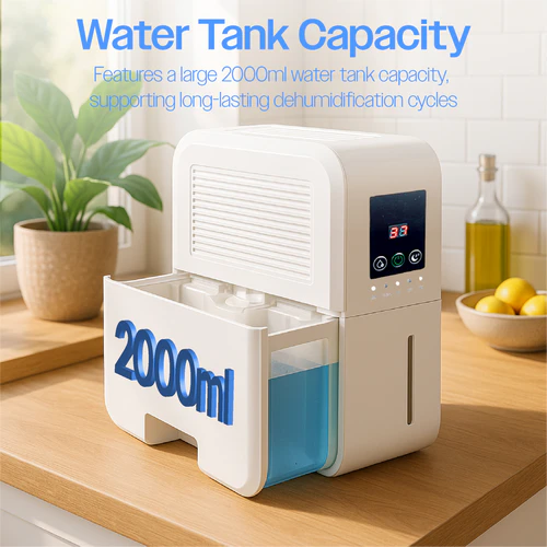 Prem-I-Air EH1478 compact dehumidifier with 2 litre removable water tank capacity