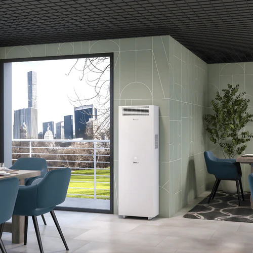 Olimpia Splendid Unico Vertical floor standing air conditioner installed in modern living space