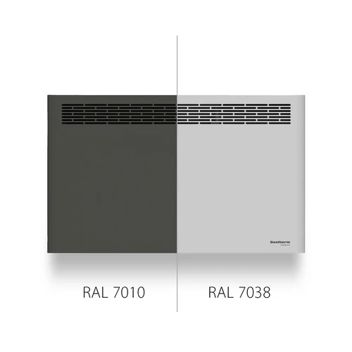 Dantherm DHC 77 commercial dehumidifier showing RAL 7010 and RAL 7038 finish options