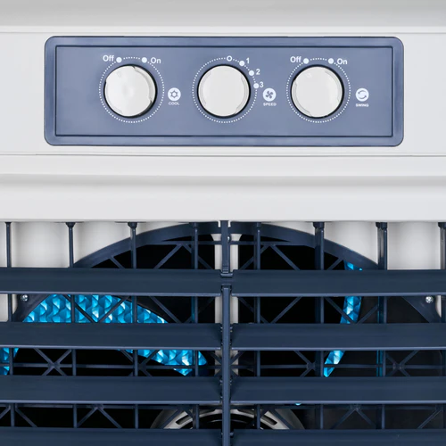  Chill-Teq EVA 100 evaporative air cooler control panel with cooling, speed and oscillation controls