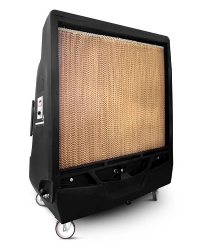 Rear view of the Master BC451 evaporative cooler showing high-capacity cellulose cooling pad