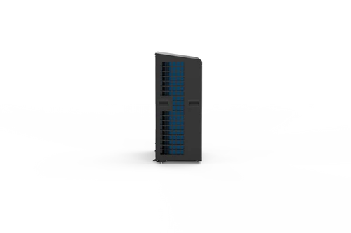 Side profile of Ebac 9kW air source heat pump in graphite finish